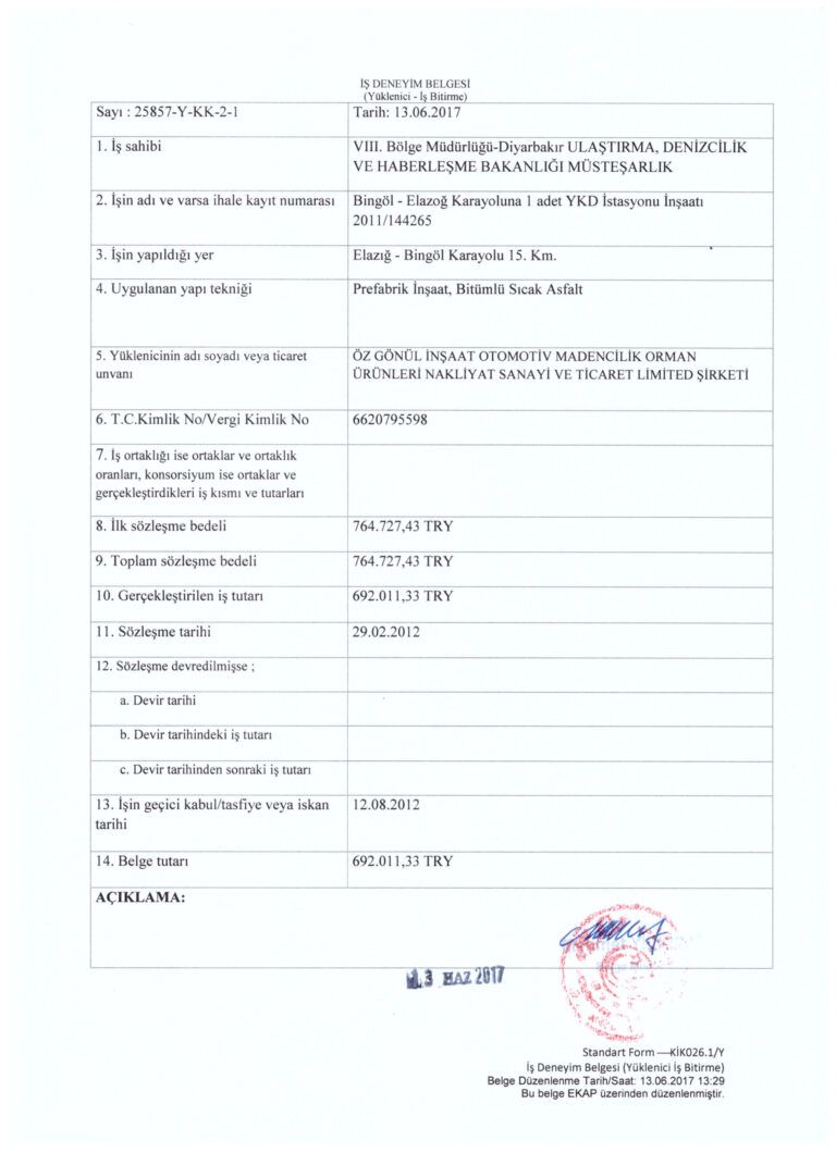DIYARBAKIR-ULASTIRMA-DENIZCILIK-HABERLESME-1BINGOL-ELAZIG-YOLU-ADET-YKD-ISTASYONU-INSAATI